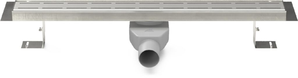 Lineární nerezový žlab 850 mm, line mat s otočným bočním sifonem D50