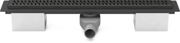 Lineární plastový žlab černý 1050 mm, harmony černá, s bočním odtokem D 50 a otočným sifonem