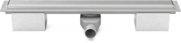 Lineární plastový žlab 650 mm s nerez. rámkem, klasik mat s bočním odtokem D 50 a otočným sifonem