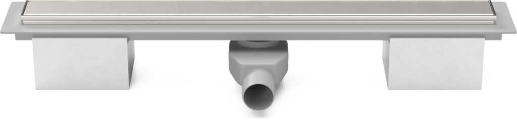 Lineární plastový žlab 650 mm s nerez. rámkem, klasik lesk s bočním odtokem D 50 a otočným sifonem