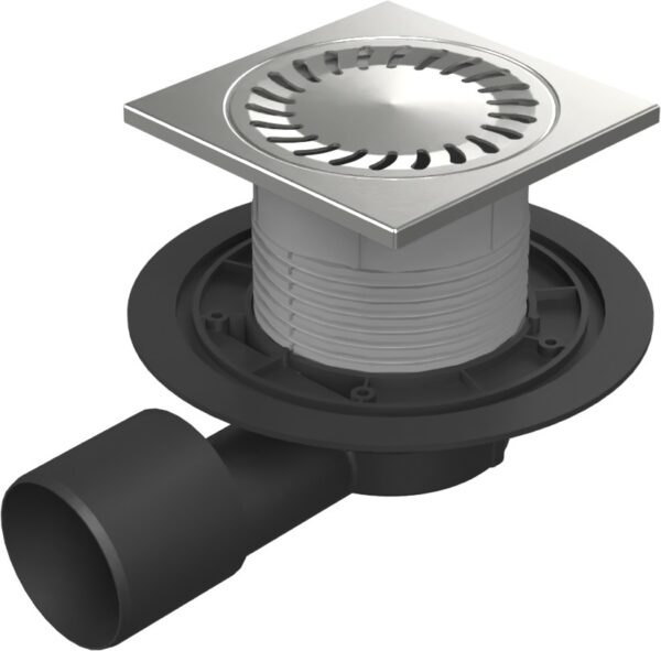 Podlahová vpusť boční D50/75 NEPTUN, nerez  rámeček, mřížka SUN