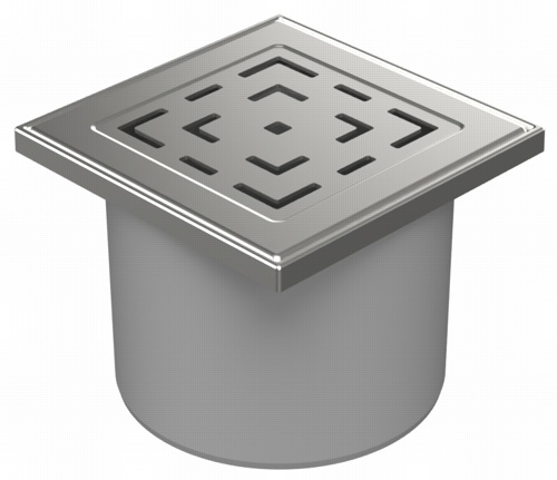 Podlahová vpusť přímá D110, mřížka LABYRINTH