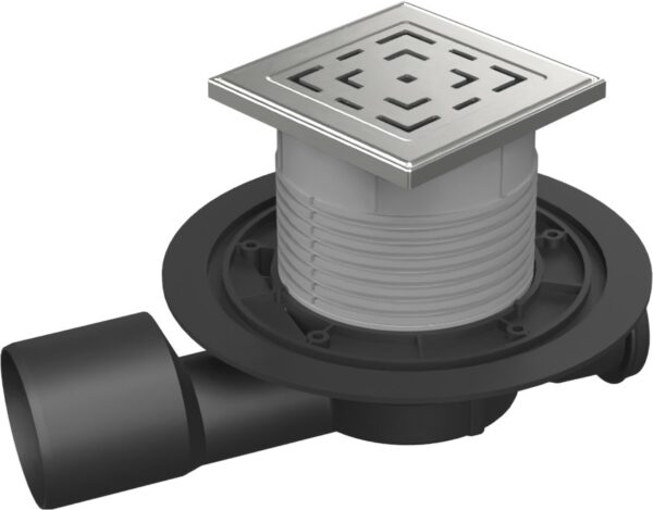Podlahová vpusť průběžná D50/75 NEPTUN, nerez rámeček, mřížka LABYRINTH