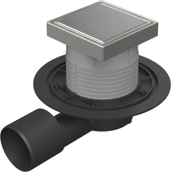 Podlahová vpusť boční D50/75 NEPTUN, nerez rámeček, mřížka STEEL