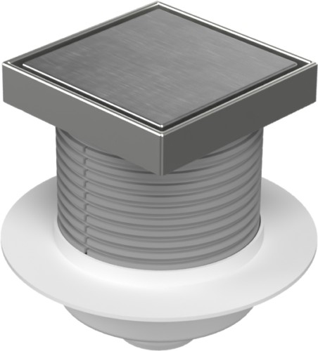 Podlahová vpusť spodní D50, límec, nerez rámeček, mřížka STEEL