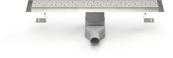 Lineární nerezový žlab 650 mm,boční D50,drops mat