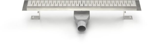 Lineární nerezový žlab 1050 mm, medium mat s otočným bočním sifonem D50