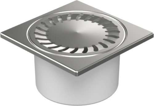 Podlahová vpusť spodní D50/84, nerez rámeček, mřížka SUN