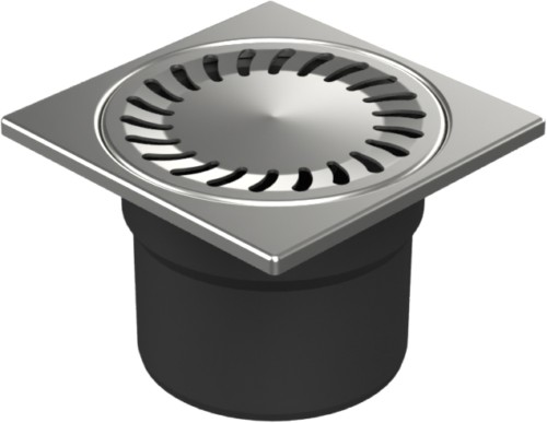 Podlahová vpusť spodní D110, nerez rámeček, mřížka SUN
