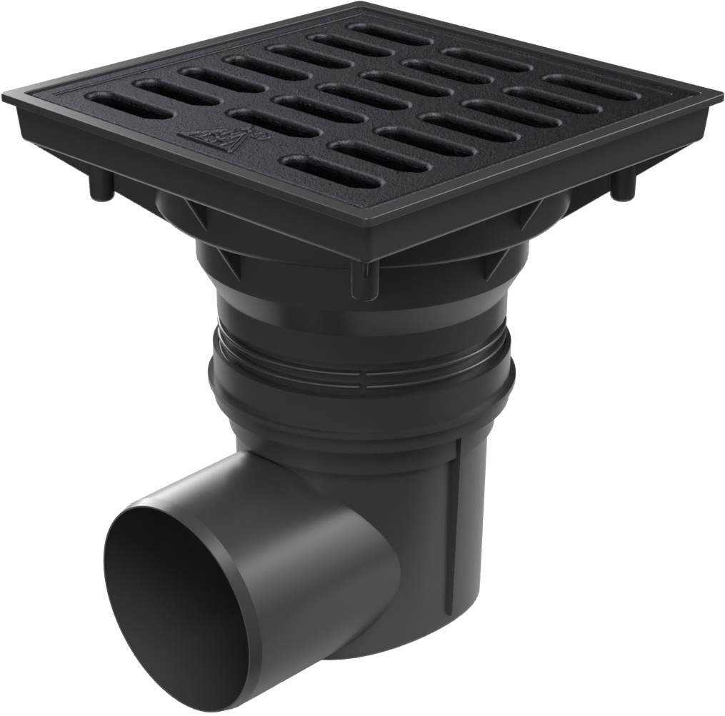 Kanalizační vpusť boční D110-250 NEPTUN, litinová mřížka SPACE