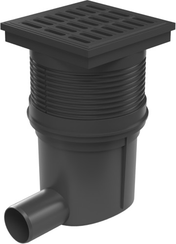 Kanalizační vpusť boční D50, suchá klapka, plastová mřížka