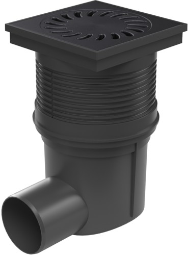 Kanalizační vpusť boční D75, suchá klapka, litinová mřížka