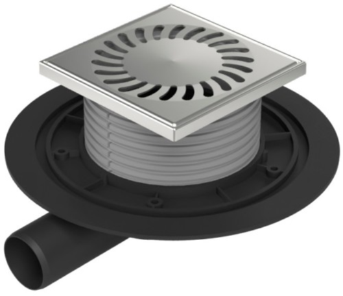 Podlahová vpusť boční D40, nerez mřížka SUN