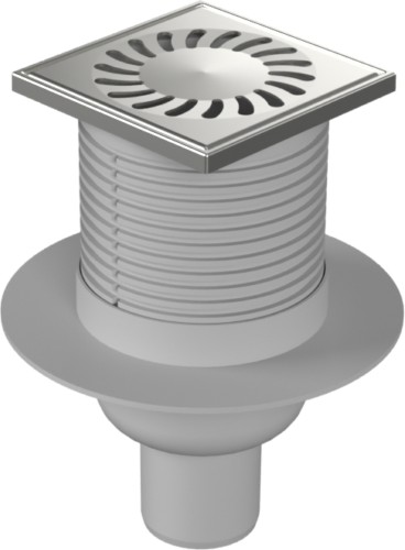 Podlahová vpusť spodní D50, límec, nerez mřížka SUN 100