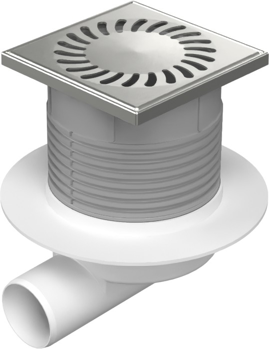 Podlahová vpusť boční D50, NEPTUN, límec, nerez mřížka SUN