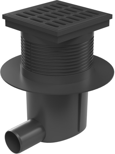 Kanalizační vpusť boční D50, suchá klapka, límec, plastová mřížka