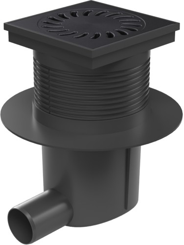 Kanalizační vpusť boční D50, vodní hladina, límec, litinová mřížka