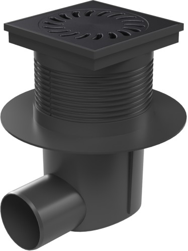 Kanalizační vpusť boční D75, suchá klapka, límec, litinová mřížka