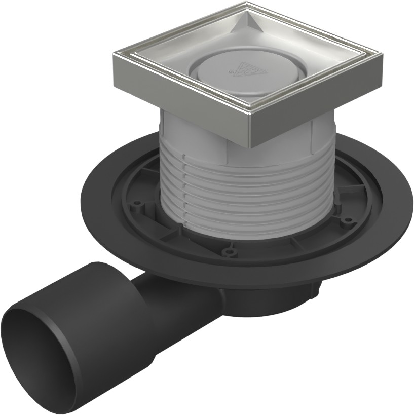 Podlahová vpusť boční D50/75, nerez rámeček, mřížka CERAMICS 125