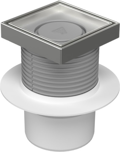 Podlahová vpusť spodní D110, límec, nerez rámeček, mřížka CERAMICS 125