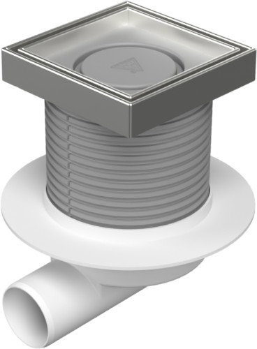 Podlahová vpusť boční D50, límec, nerez rámeček, mřížka CERAMICS 125