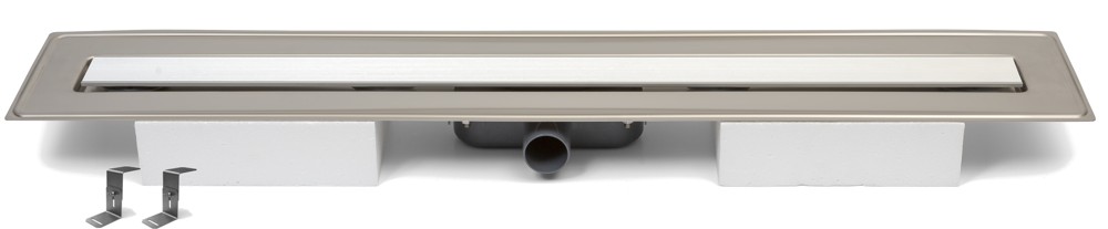 Lineární nerezový žlab AQUARIUS 700 mm s bočním odtokem D40 bez izolace