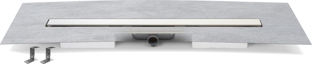 Lineární nerezový žlab AQUARIUS 900 mm s bočním odtokem D40 s izolací s nerez pásem