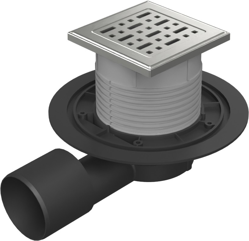 Podlahová vpusť boční D50/75, nerez rámeček, mřížka FACE