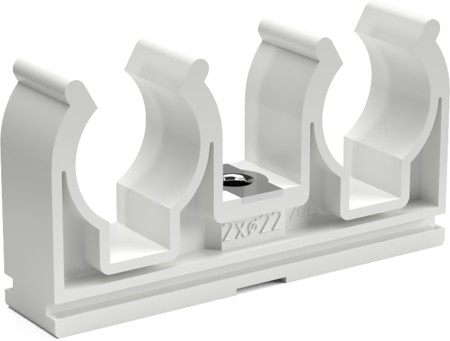 Příchytka D 2 x 22 s maticí (50 ks)