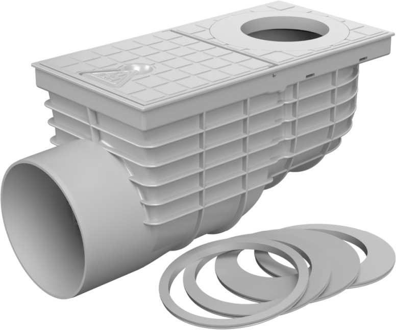 Lapač střešních splavenin boční D125, šedá