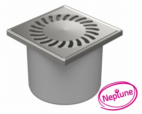 Podlahová vpusť přímá D110, NEPTUN, mřížka SUN