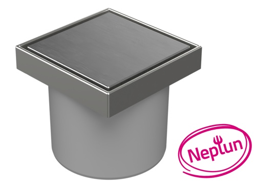 Podlahová vpusť přímá D110, NEPTUN, nerez rámeček, mřížka STEEL 125